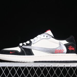 Travis Scott x Air Jordan 1 Low OG SP Stüssy Collaboration Black Silver
