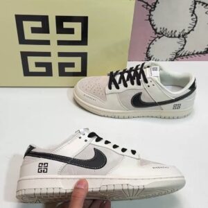 Nike Dunk Low SB sneakers with silver edging