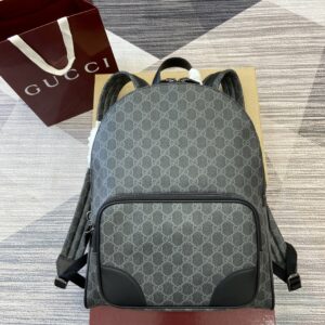 Travel backpack with GG emblem