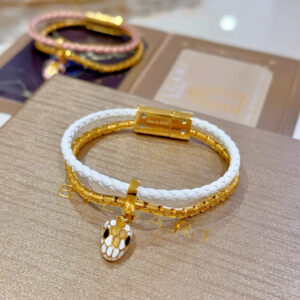 Serpenti double-layer bracelet with snake head design