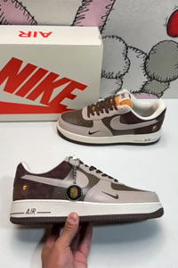 Air Force 1 low-cut shoes grey coffee orangutan