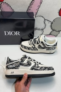 Air Force 1 low-cut shoes black Dior embroidery