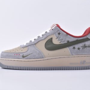 Air Force 1 low-cut shoes rice grey green Stussy