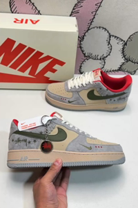 Air Force 1 low-cut shoes grey white black North Face