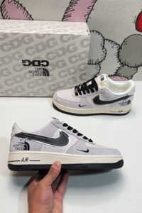 Air Force 1 low-cut shoes grey white black silver edge