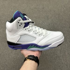 Air Jordan 5 Retro White Purple Grape High Top