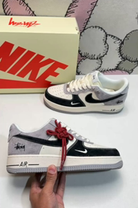 Air Force 1 low-cut shoes black white grey Chinese knot