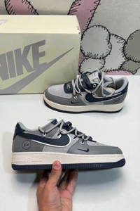 Air Force 1 low-cut shoes grey blue silver edge