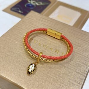 Serpenti double-layer bracelet in red and gold colors