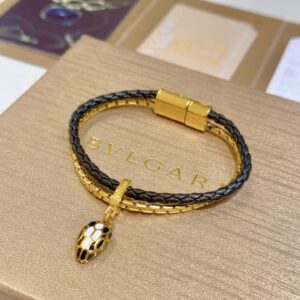 Serpenti double-layer bracelet in black and gold colors