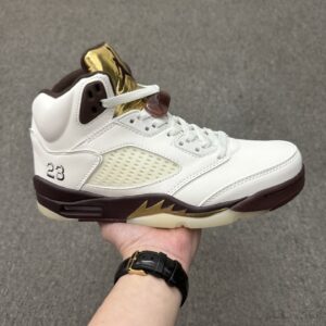 Air Jordan 5 Retro White Brown Gold Earth Olympic High Top