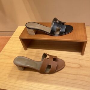 Hermes Spring Summer Classic Mid Heel Slides