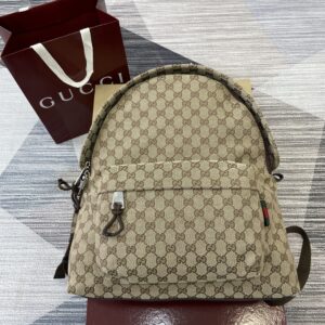 Backpack with GG pattern fabric