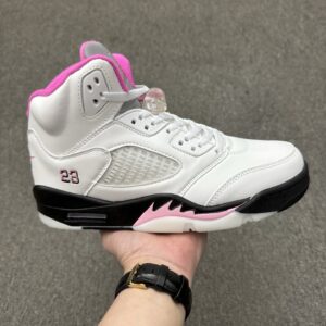 Air Jordan 5 Retro White Pink Black High Top