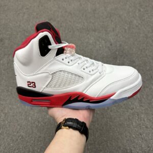 Air Jordan 5 Retro White Red Black Fire Red
