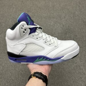 Air Jordan 5 Retro White Purple Grape High Top