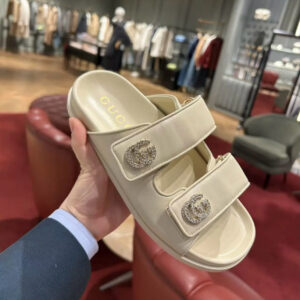Gucci Spring Summer Double G Crystal Slides
