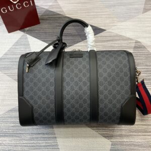 Travel bag with imported leather