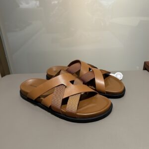 Kazimir sandals with woven leather and machine design