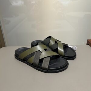 Kazimir sandals with woven leather and machine design