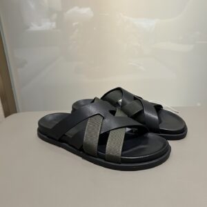 Kazimir sandals with woven leather and machine design