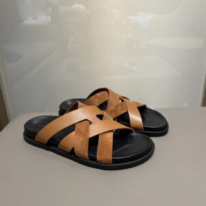 Kazimir sandals with woven leather and machine design