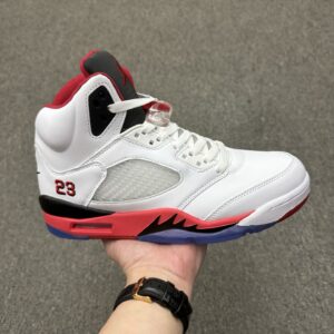 Air Jordan 5 Retro White Red Black Fire Red