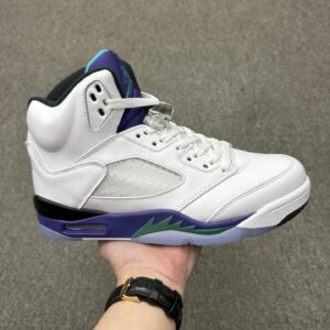 Air Jordan 5 Retro White Purple Grape High Top
