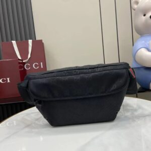 Early spring black nylon waist pack