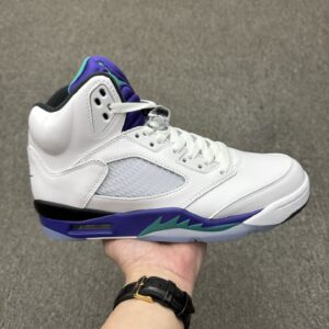 Air Jordan 5 Retro White Purple Grape High Top