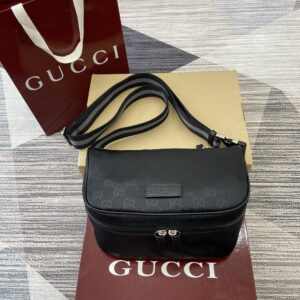 Shoulder bag cloth brown leather