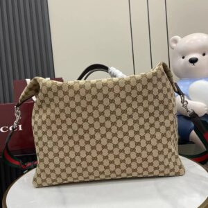 Travel bag beige brown GG fabric model 821668