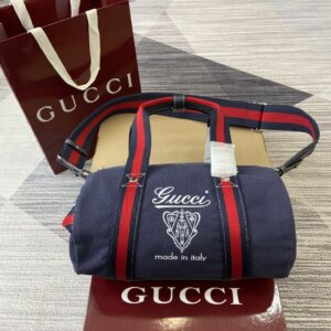 Gucci Deep Blue Canvas Travel Bag