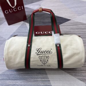 Gucci White Canvas Travel Bag