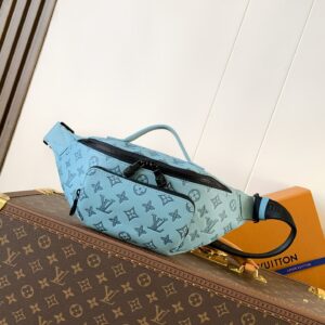 M14782 light blue premium leather wrist bag