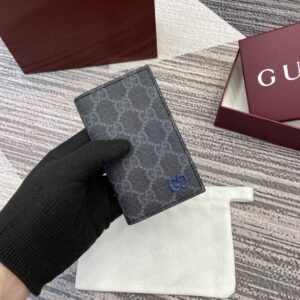 Long card holder with GG Supreme fabric