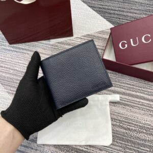 Blue bifold wallet with Gucci logo