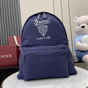 Gucci Deep Blue Canvas Backpack