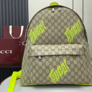 Gucci Green Silk-print Backpack