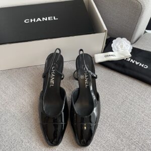 Chanel Black Matte Slingback