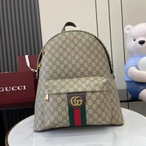 GG Ophidia Large Brown Backpack