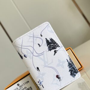 Colored Monogram canvas pocket wallet