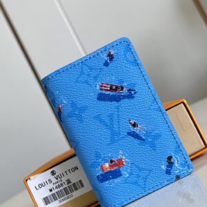 Colored Monogram canvas pocket wallet