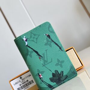 Colored Monogram canvas pocket wallet