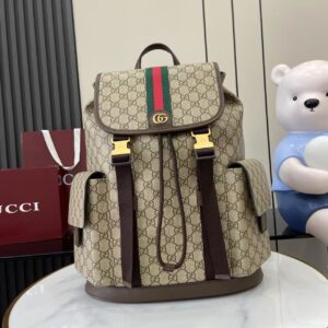 GG Ophidia Large Brown Backpack