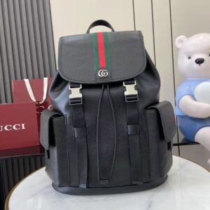 GG Ophidia Large Black Backpack