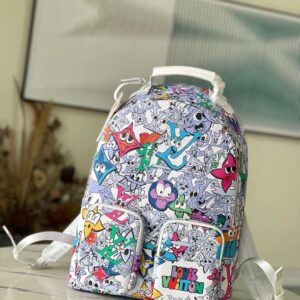 Multipocket backpack with animal pattern